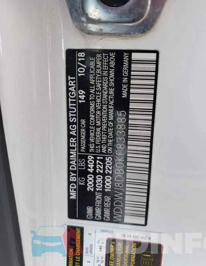 WDDWJ8DB0KF833885 Photo# 12