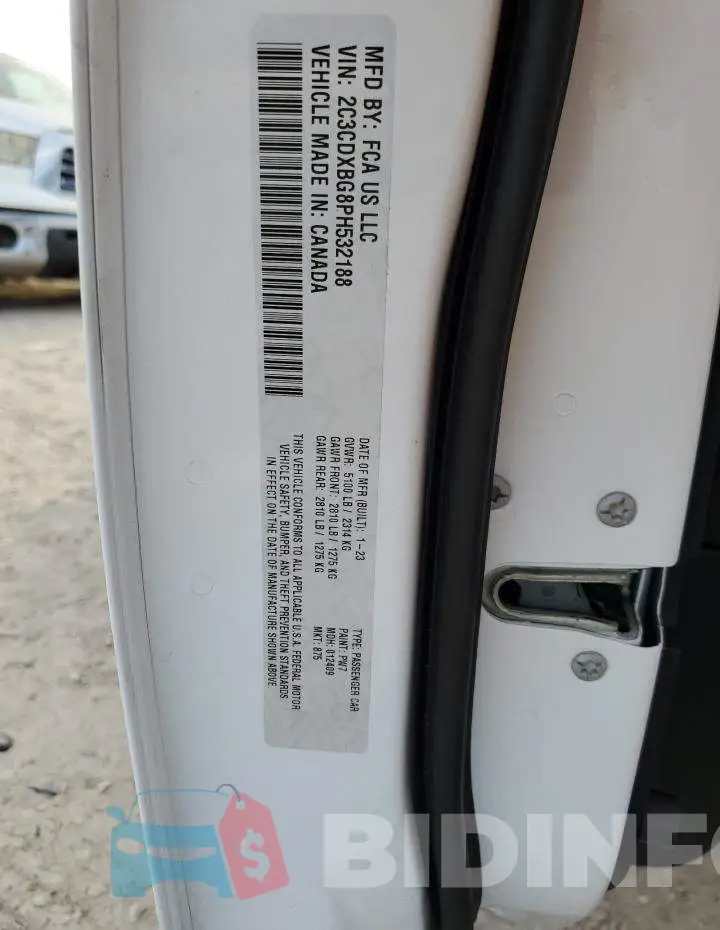 2C3CDXBG8PH532188 Photo# 12