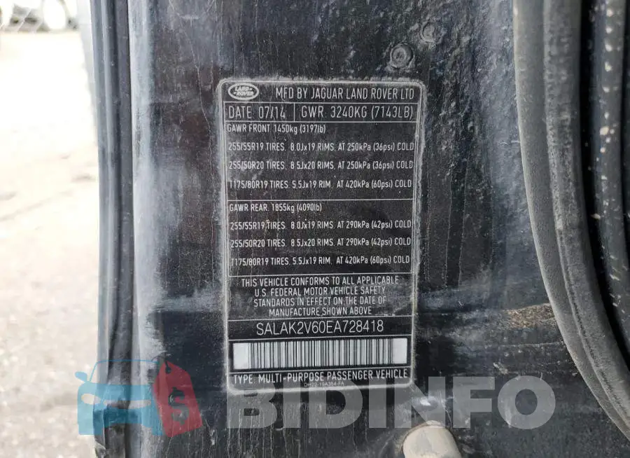 SALAK2V60EA728418 Photo# 13