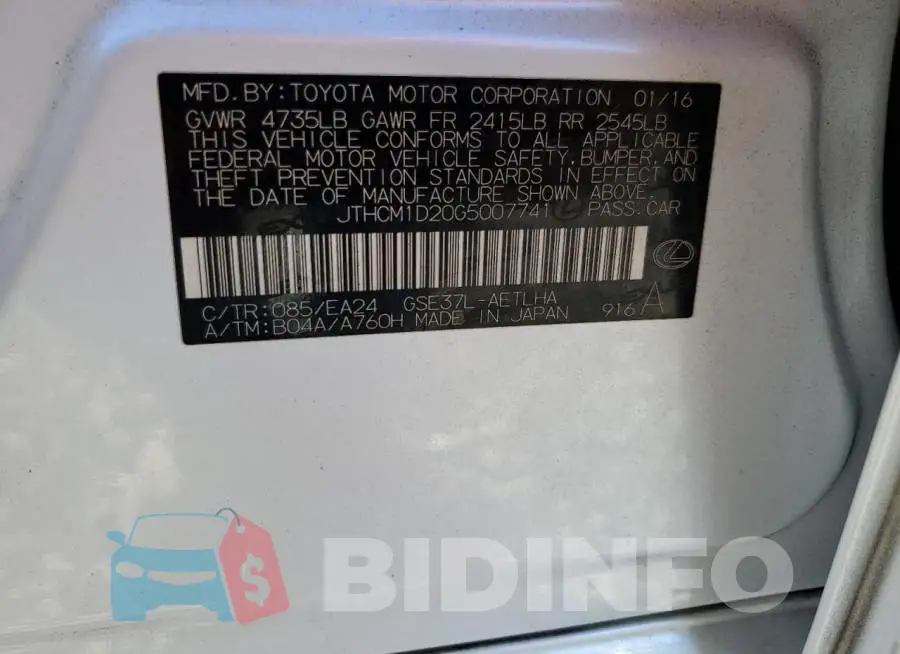 JTHCM1D20G5007741 Photo# 12