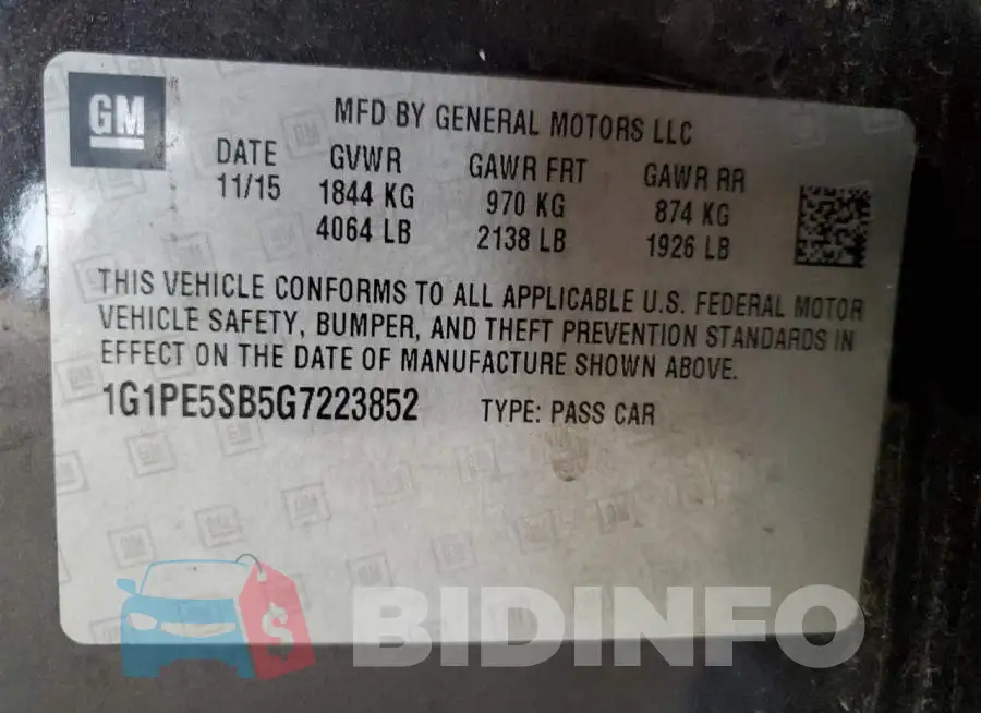 1G1PE5SB5G7223852 Photo# 12
