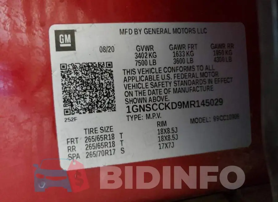 1GNSCCKD9MR145029 Photo# 13