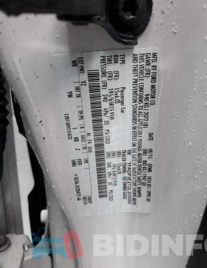 1FADP3E27GL209582 Photo# 12