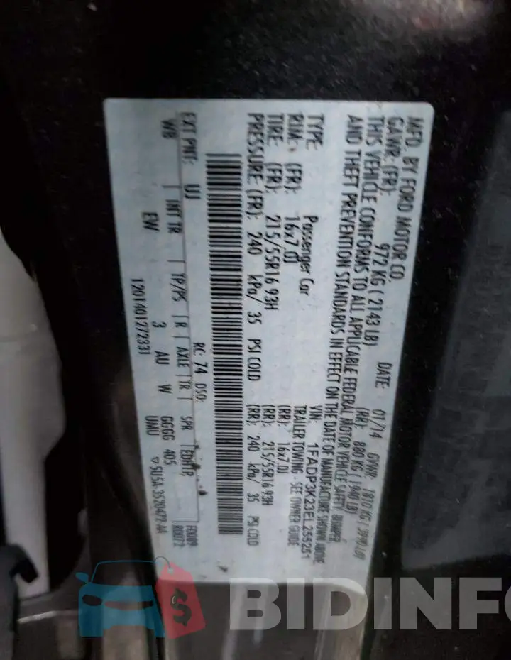 1FADP3K23EL255251 Photo# 12