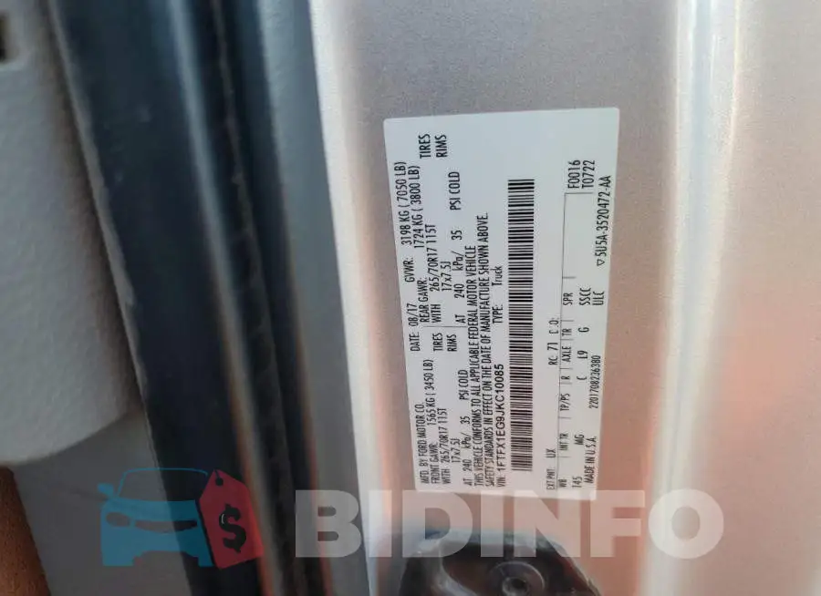 1FTFX1EG9JKC10085 Photo# 12