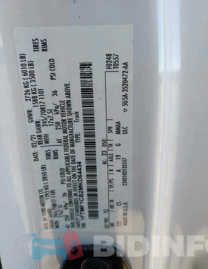 1FTMF1CB2MKD64434 Photo# 12