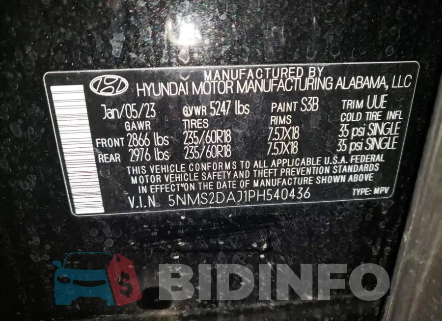 5NMS2DAJ1PH540436 Photo# 13