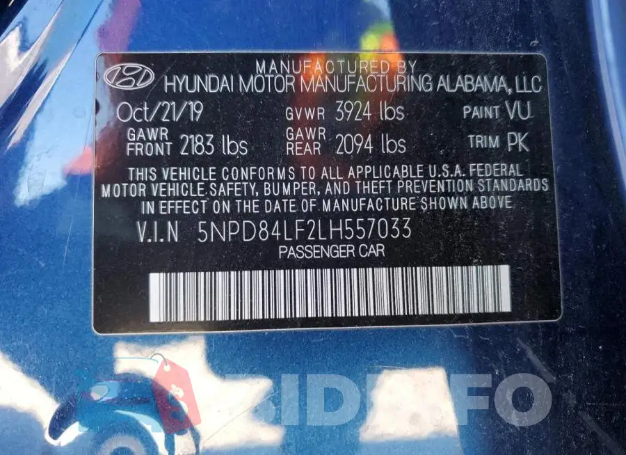 5NPD84LF2LH557033 Photo# 12
