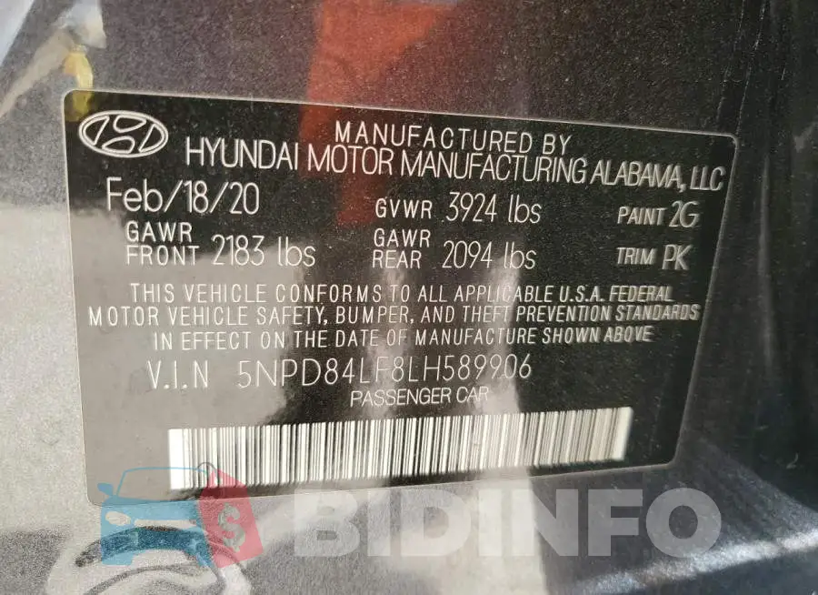 5NPD84LF8LH589906 Photo# 12