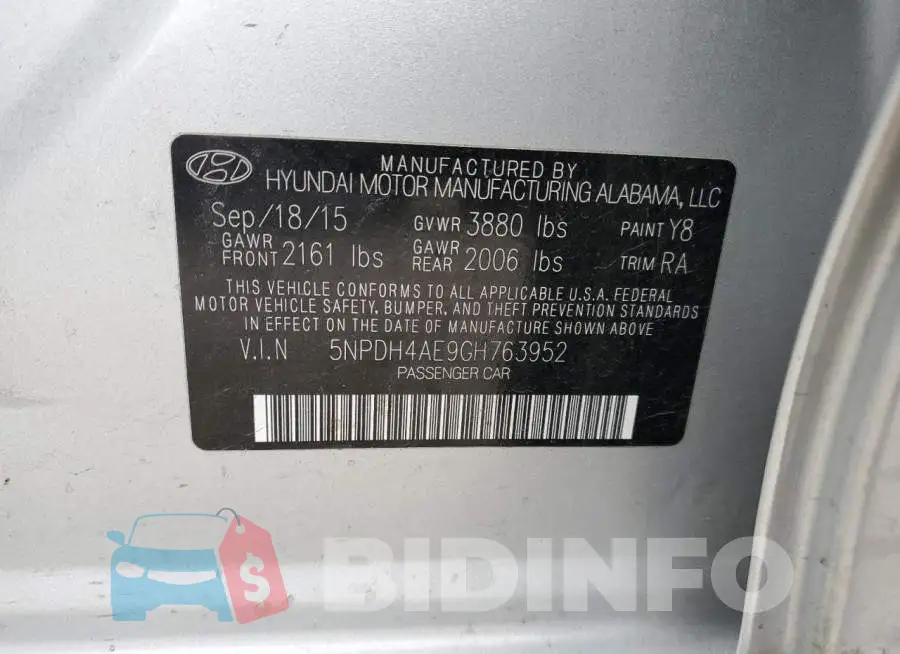 5NPDH4AE9GH763952 Photo# 13