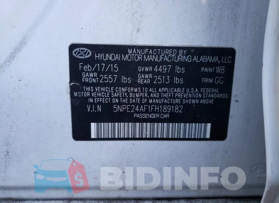 5NPE24AF1FH189182 Photo# 12