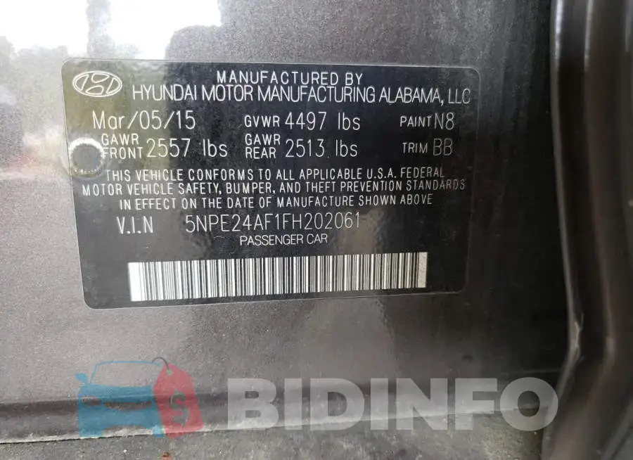 5NPE24AF1FH202061 Photo# 12