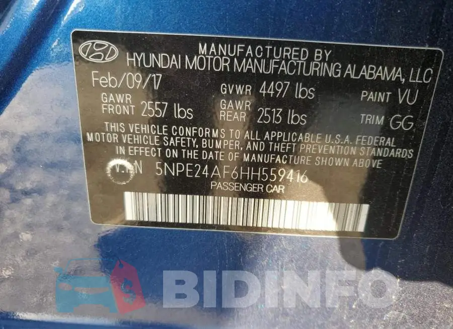 5NPE24AF6HH559416 Photo# 13