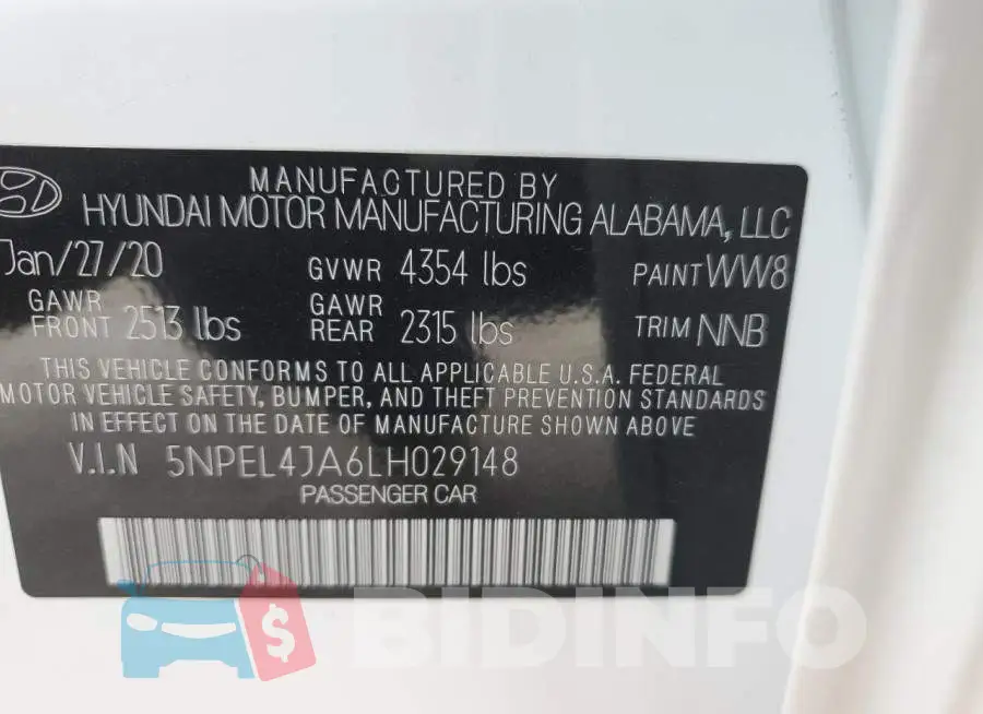 5NPEL4JA6LH029148 Photo# 12