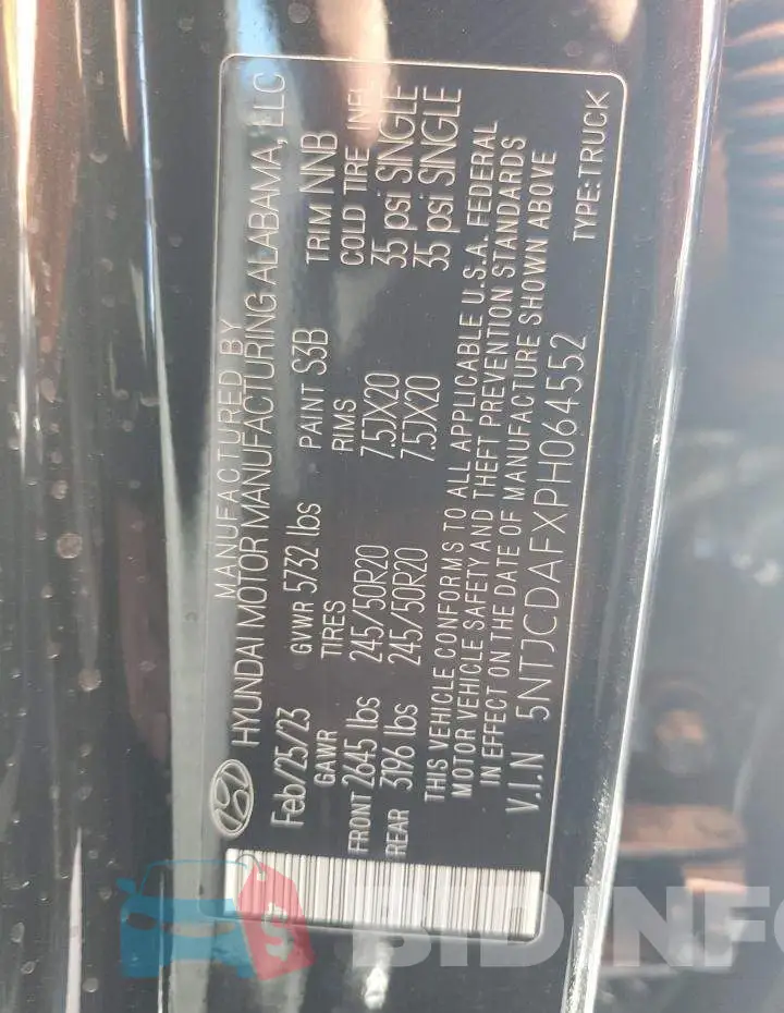 5NTJCDAFXPH064552 Photo# 12