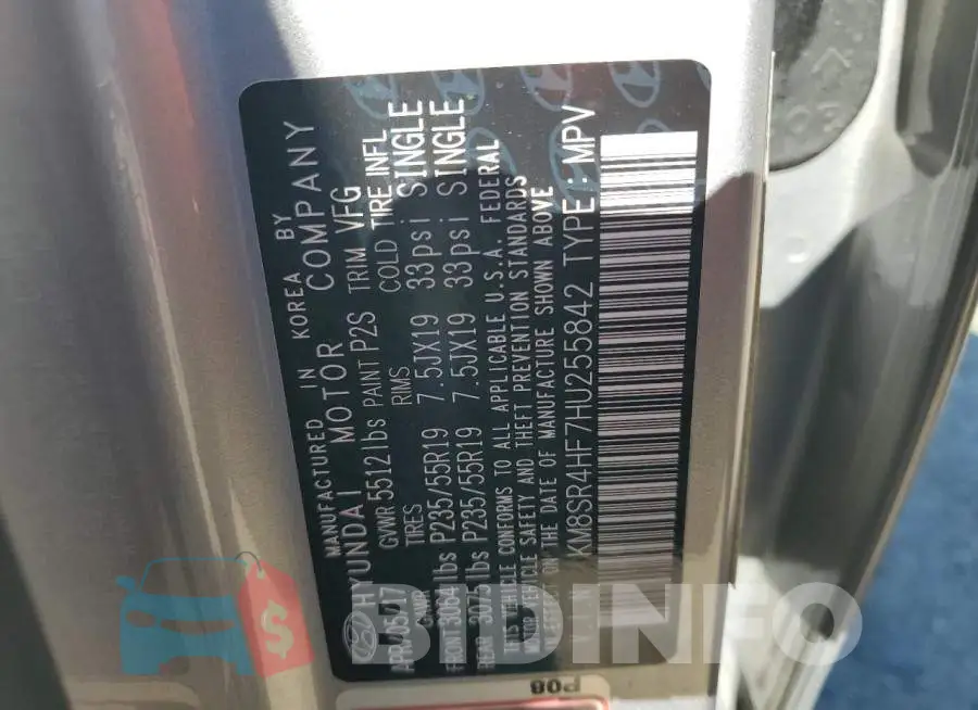 KM8SR4HF7HU255842 Photo# 13