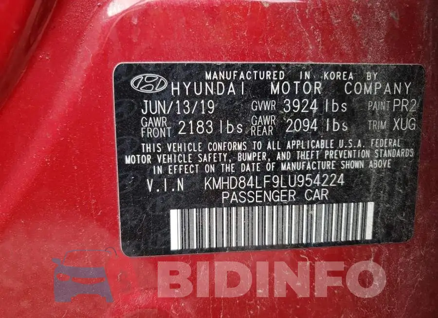KMHD84LF9LU954224 Photo# 12