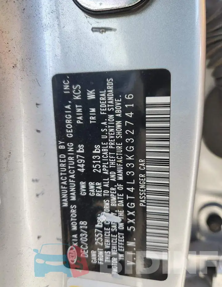 5XXGT4L33KG327416 Photo# 12