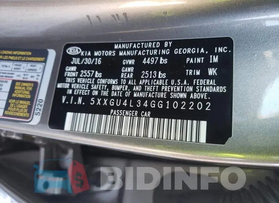 5XXGU4L34GG102202 Photo# 12