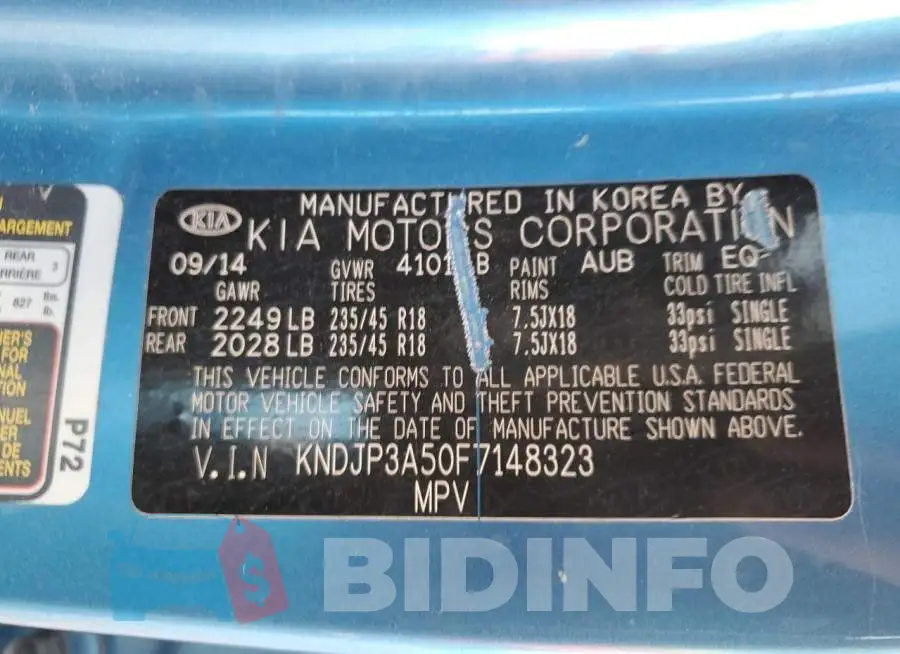 KNDJP3A50F7148323 Photo# 12
