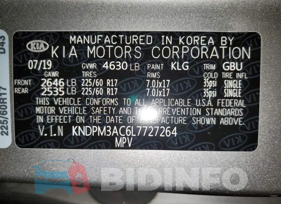 KNDPM3AC6L7727264 Photo# 14