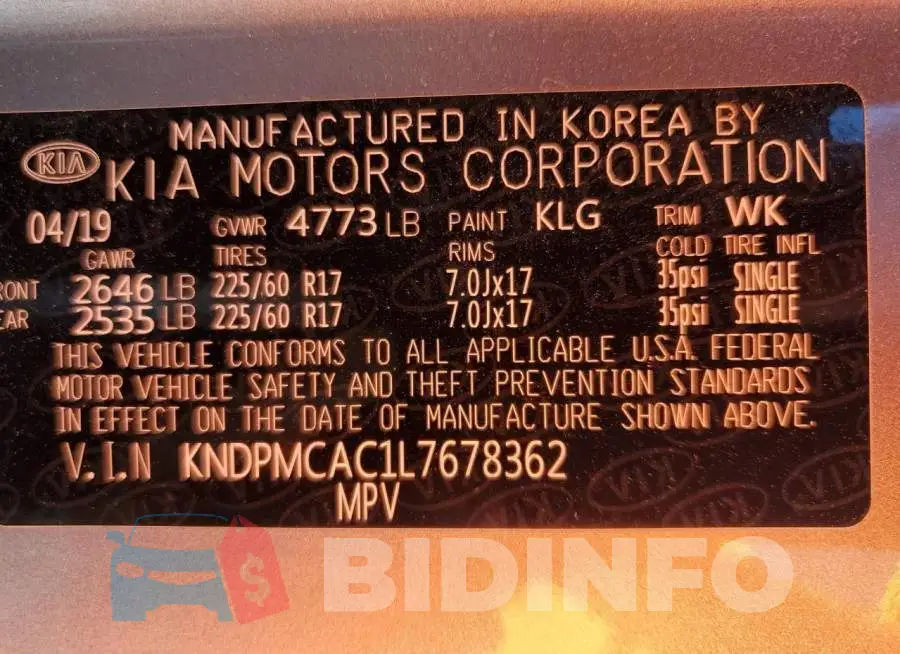 KNDPMCAC1L7678362 Photo# 12