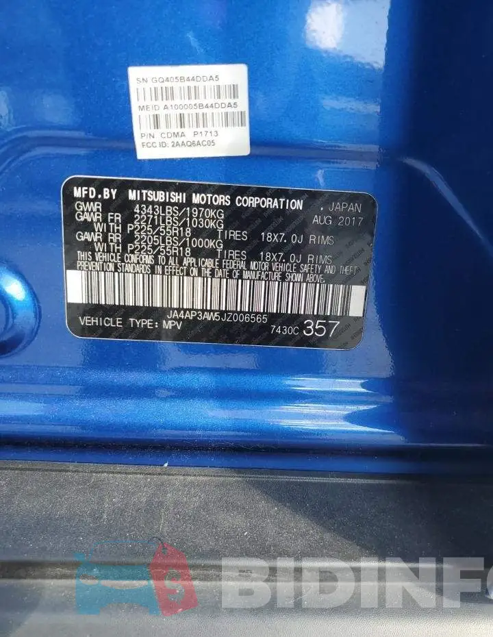 JA4AP3AW5JZ006565 Photo# 12