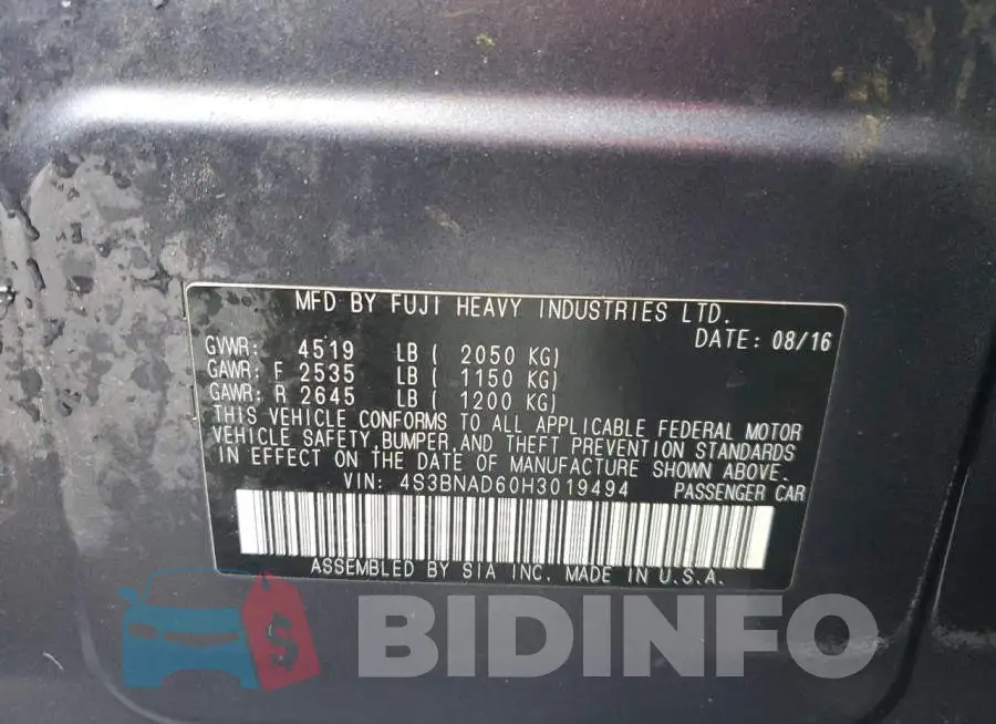 4S3BNAD60H3019494 Photo# 12
