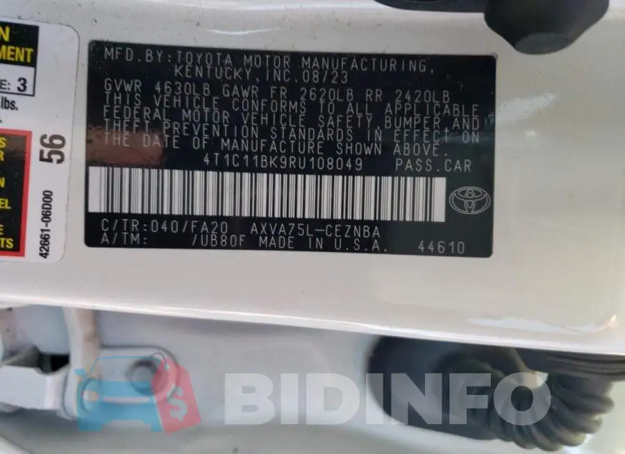 4T1C11BK9RU108049 Photo# 13
