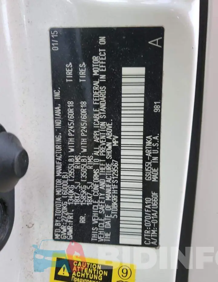 5TDBKRFH1FS129567 Photo# 13