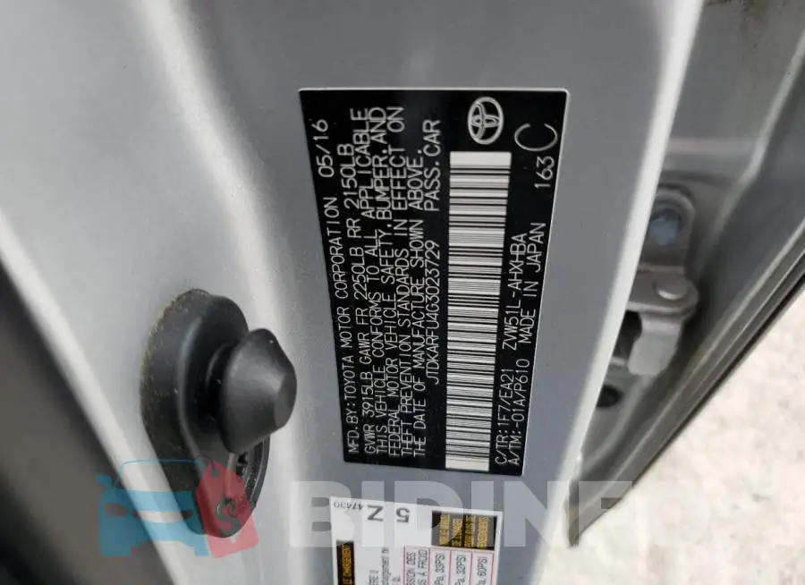 JTDKARFU4G3023729 Photo# 12