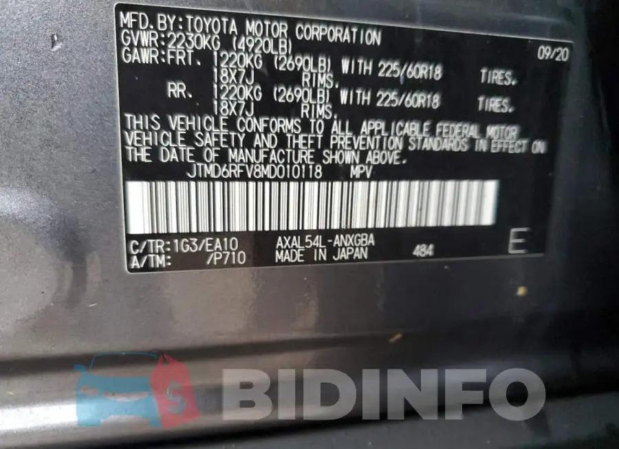 JTMD6RFV8MD010118 Photo# 14