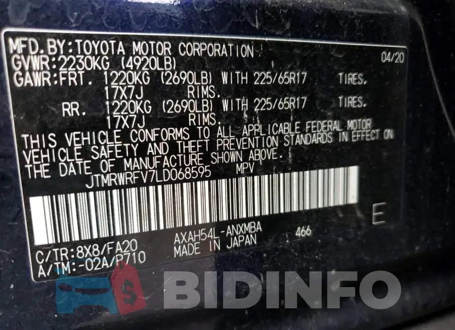 JTMRWRFV7LD068595 Photo# 13