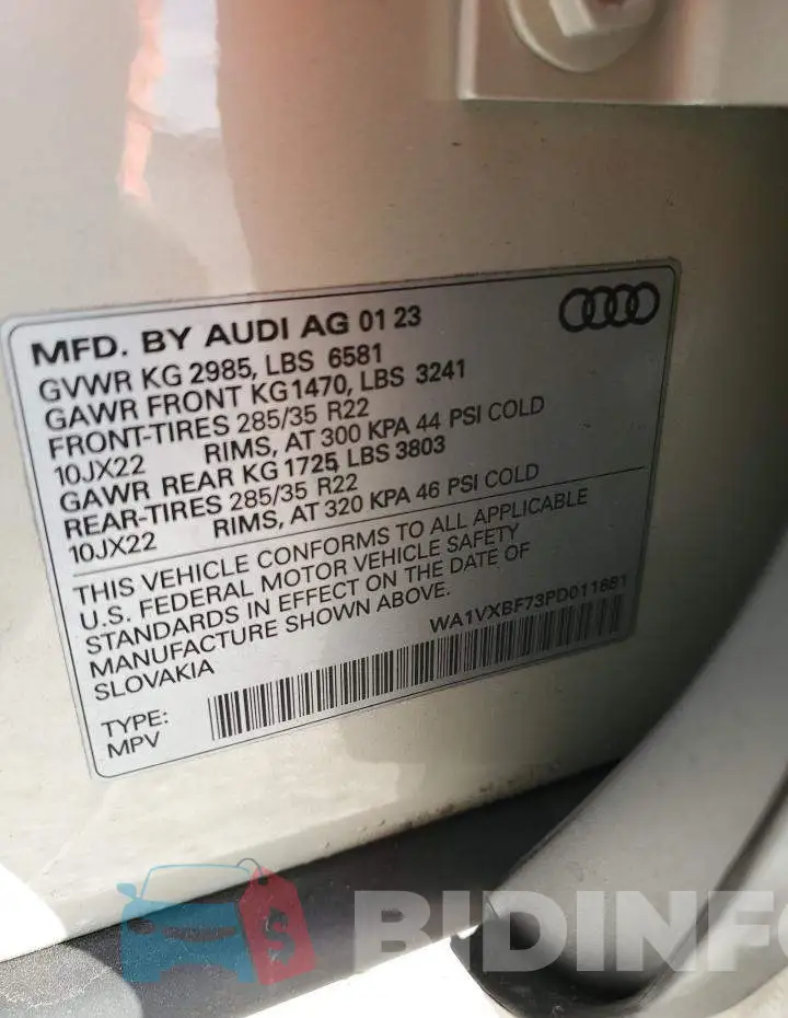WA1VXBF73PD011881 Photo# 14