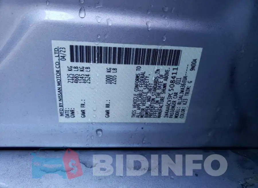 1N4AA6CV3PC508411 Photo# 13