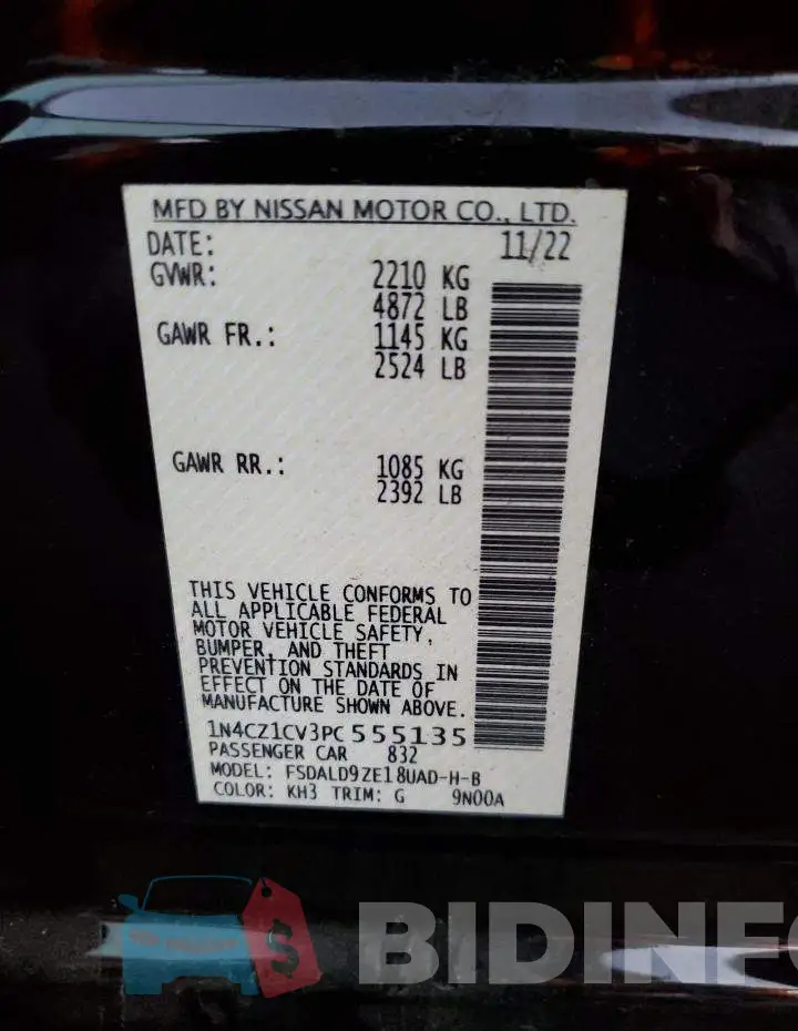 1N4CZ1CV3PC555135 Photo# 12