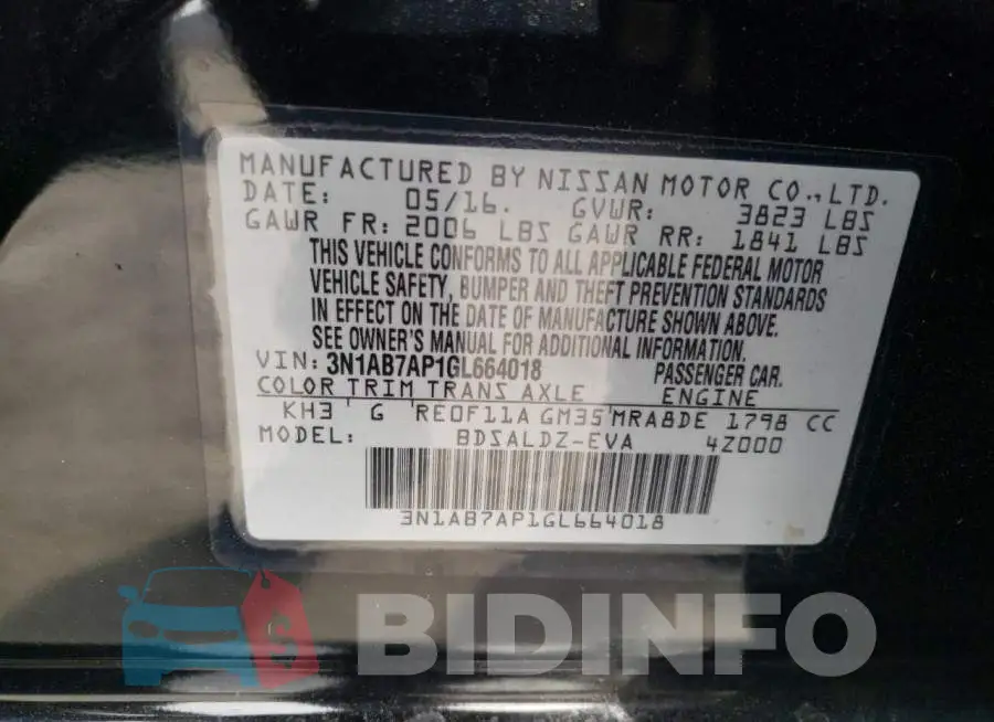 3N1AB7AP1GL664018 Photo# 12
