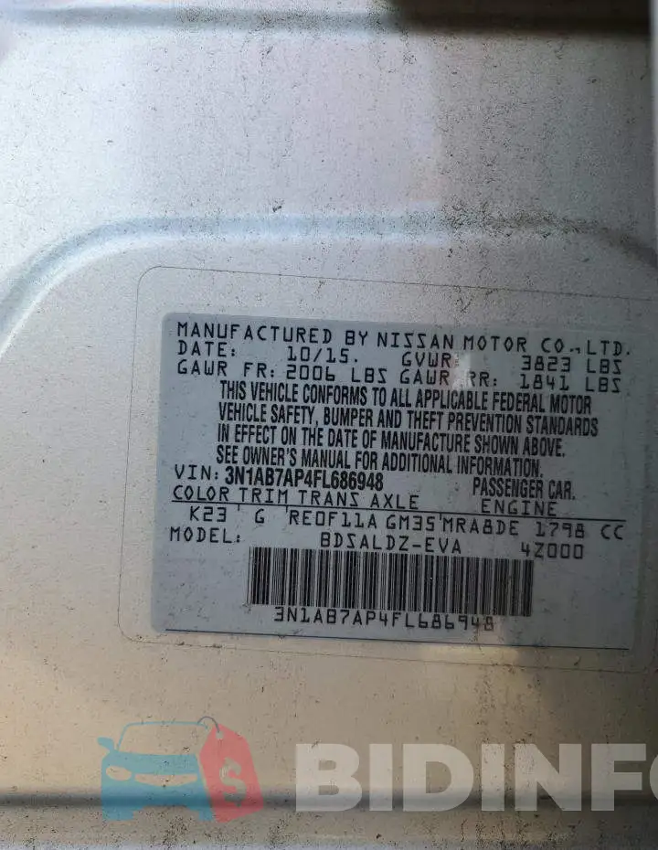 3N1AB7AP4FL686948 Photo# 12