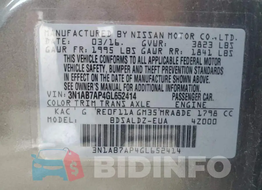 3N1AB7AP4GL652414 Photo# 12