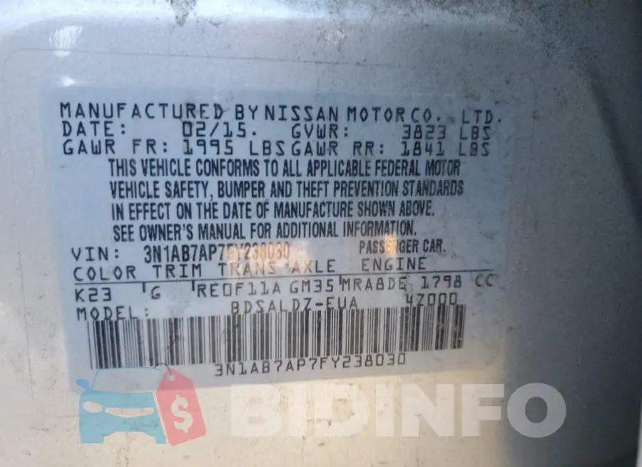 3N1AB7AP7FY238030 Photo# 12