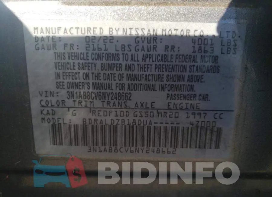 3N1AB8CV6NY248662 Photo# 12