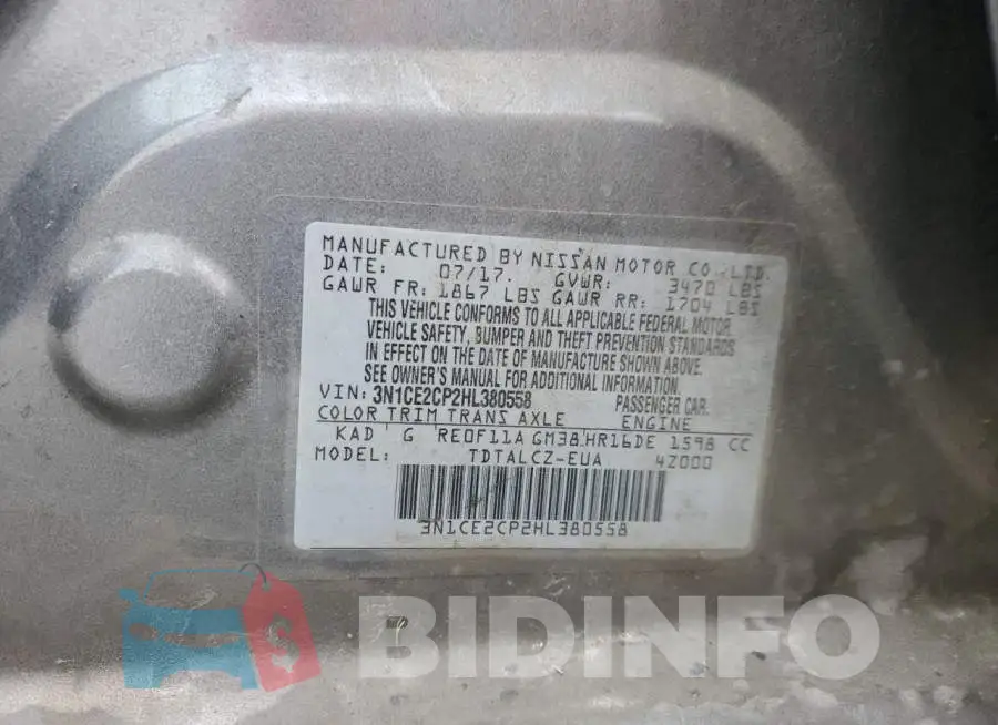 3N1CE2CP2HL380558 Photo# 12