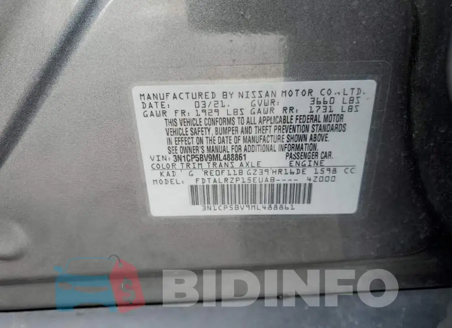 3N1CP5BV9ML488861 Photo# 13