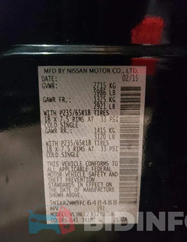 5N1AR2MM9FC648488 Photo# 14