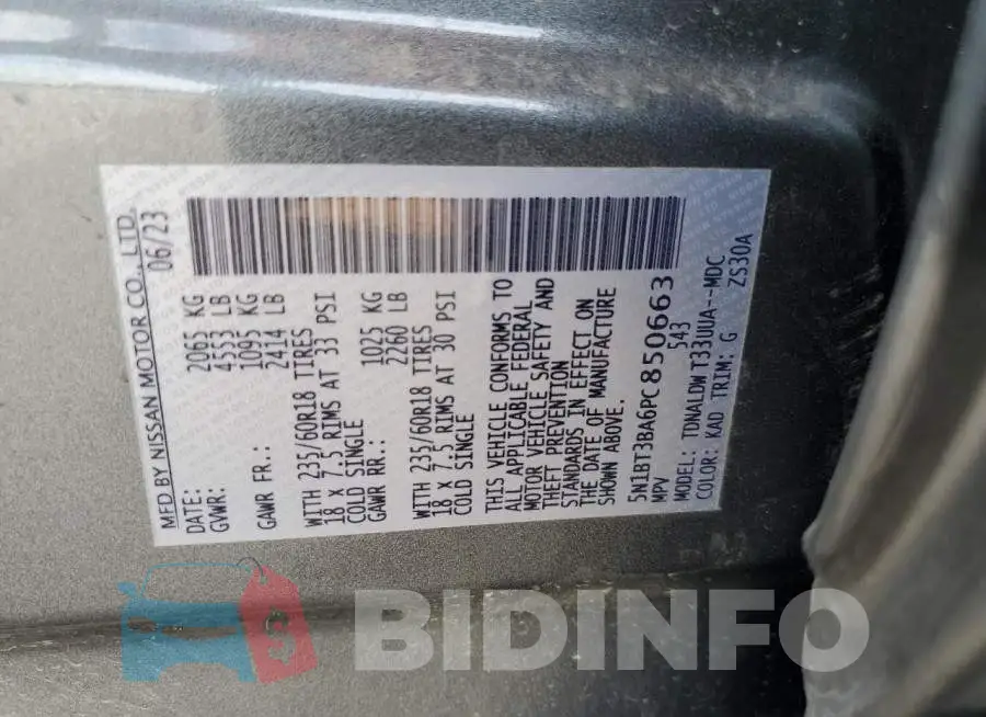 5N1BT3BA6PC850663 Photo# 14