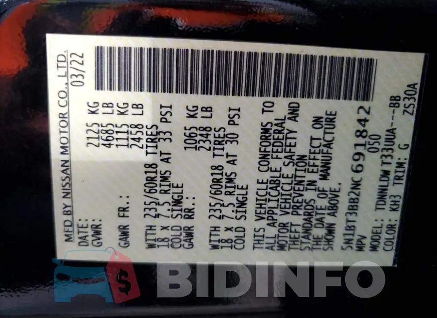 5N1BT3BB2NC691842 Photo# 13