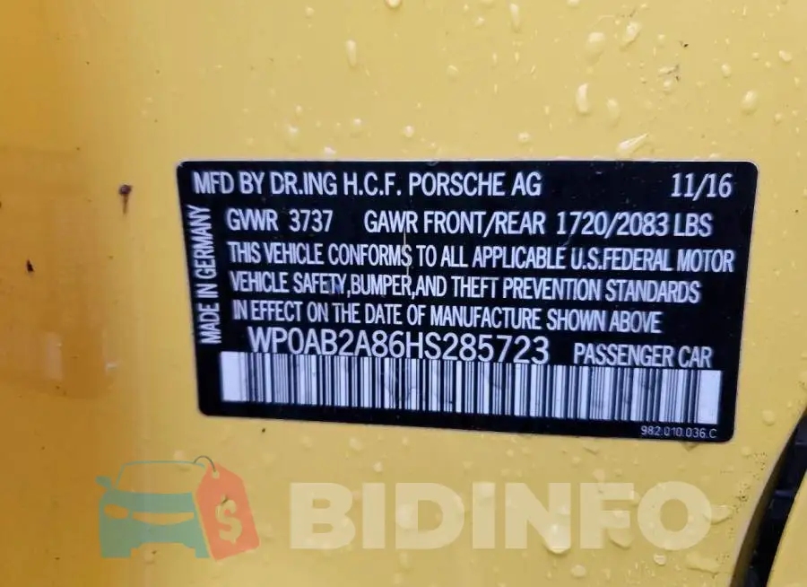 WP0AB2A86HS285723 Photo# 12