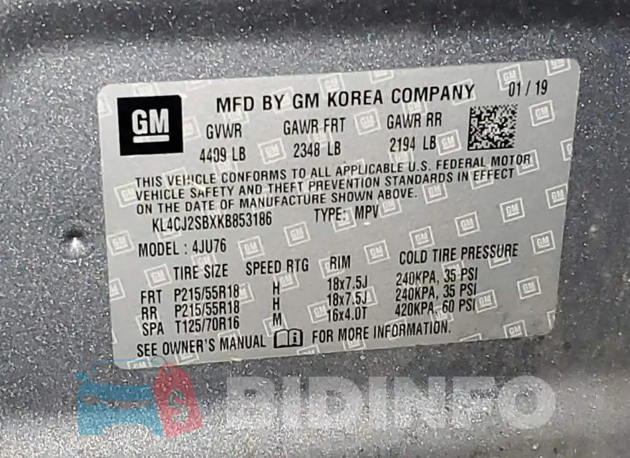 KL4CJ2SBXKB853186 Photo# 12