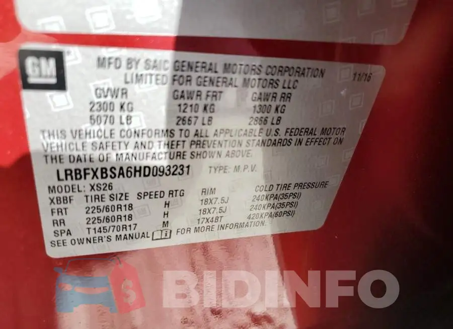 LRBFXBSA6HD093231 Photo# 13
