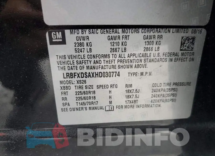 LRBFXDSAXHD030774 Photo# 13